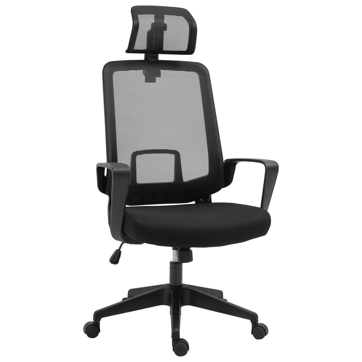 VINSETTO Vinsetto Fauteuil de bureau manager grand confort dossier ergonomique hauteur assise réglable appui-tête tissu maille noir