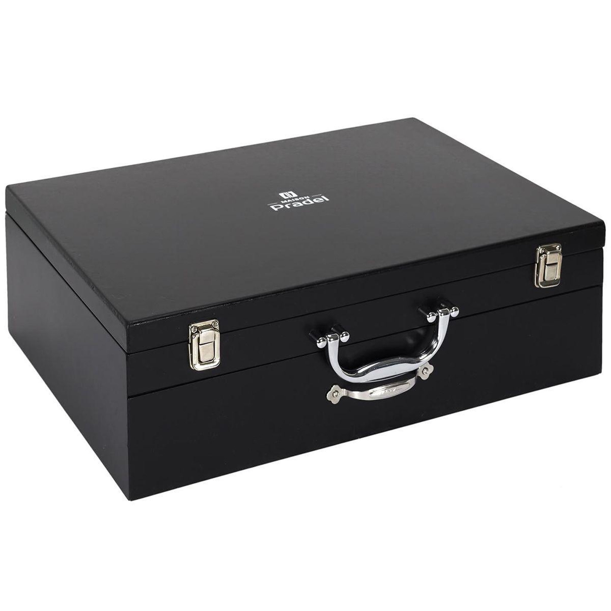 Voir la diapositive 4 : COOK CONCEPT Ménagère 84 Pièces  Coffret Bois  45cm Noir