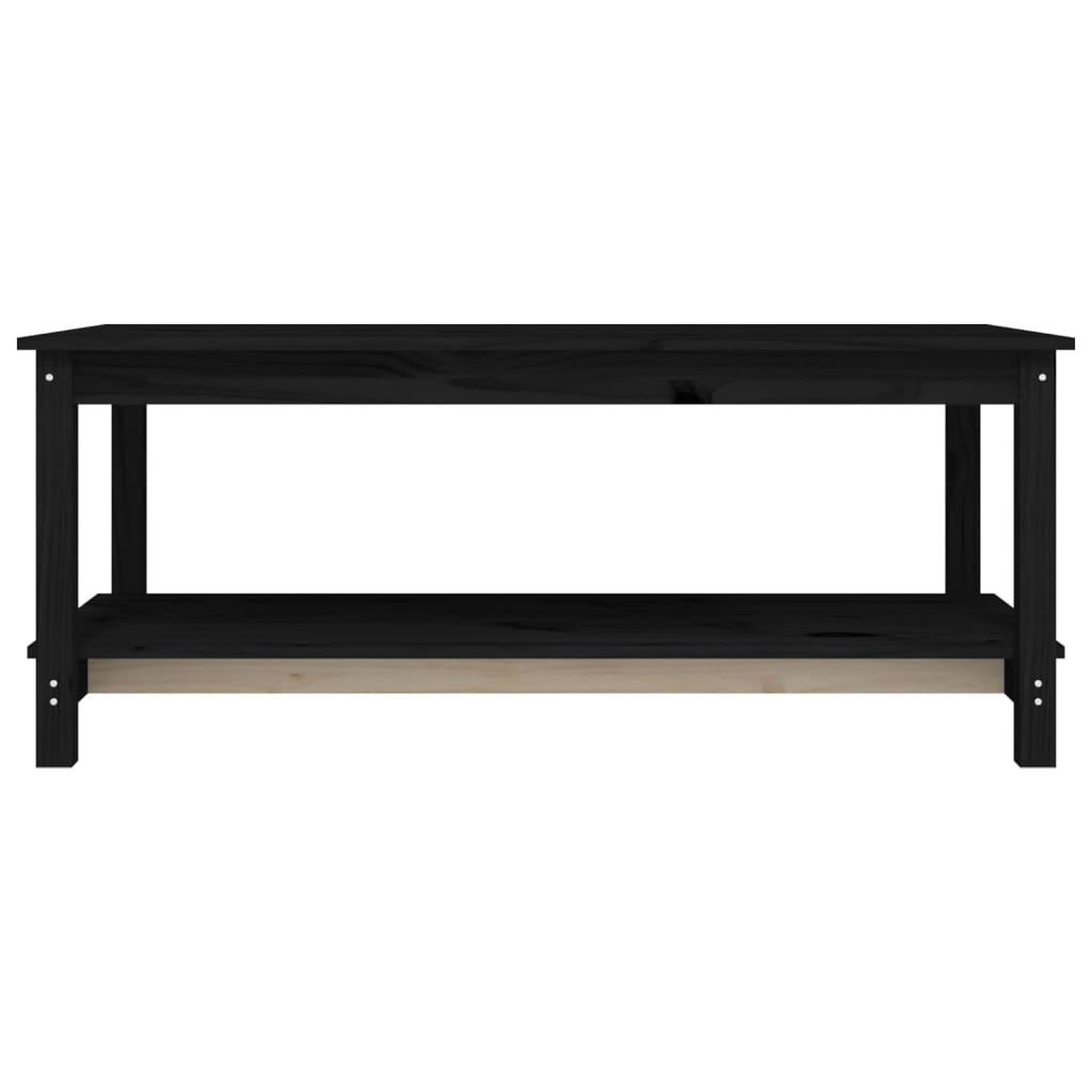 Voir la diapositive 5 : VIDAXL Table basse Noir 110x55x45 cm Bois massif de pin