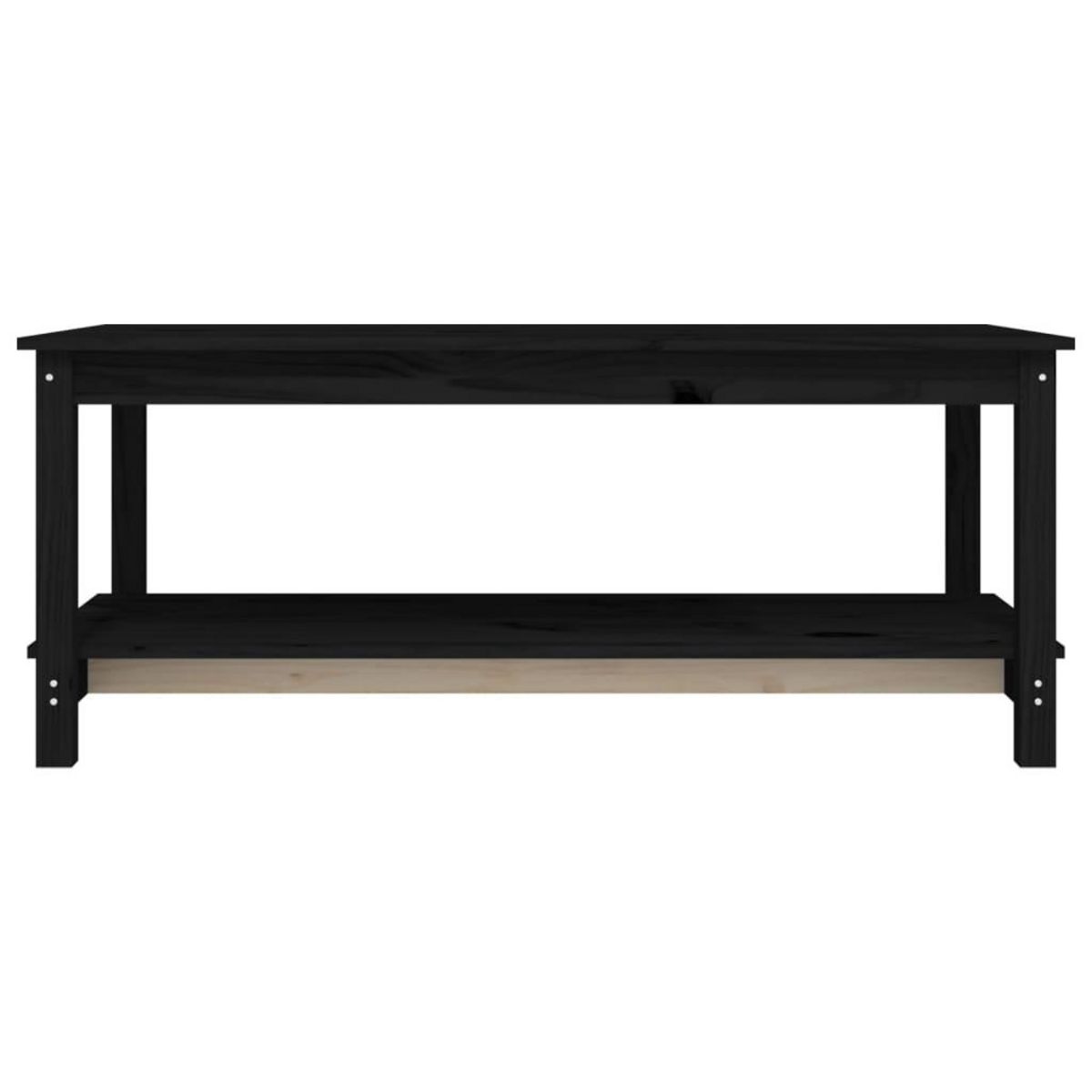 VIDAXL Table basse Noir 110x55x45 cm Bois massif de pin