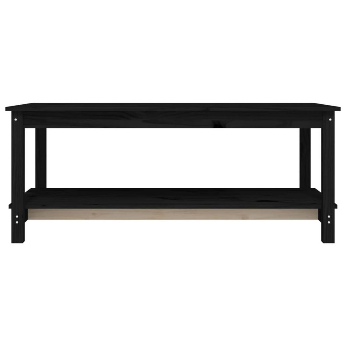 VIDAXL Table basse Noir 110x55x45 cm Bois massif de pin