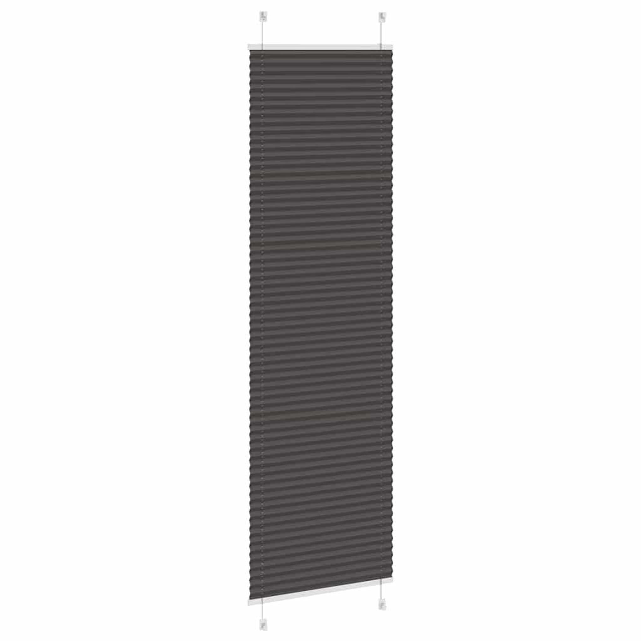 Voir la diapositive 4 : VIDAXL Store plisse noir 55x200 cm largeur du tissu 54,4 cm polyester