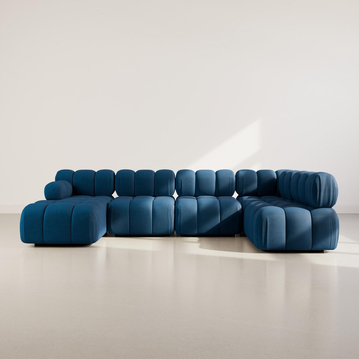 LISA DESIGN Ruby - canapé panoramique modulable d'angle droit 7 places en velours texturé