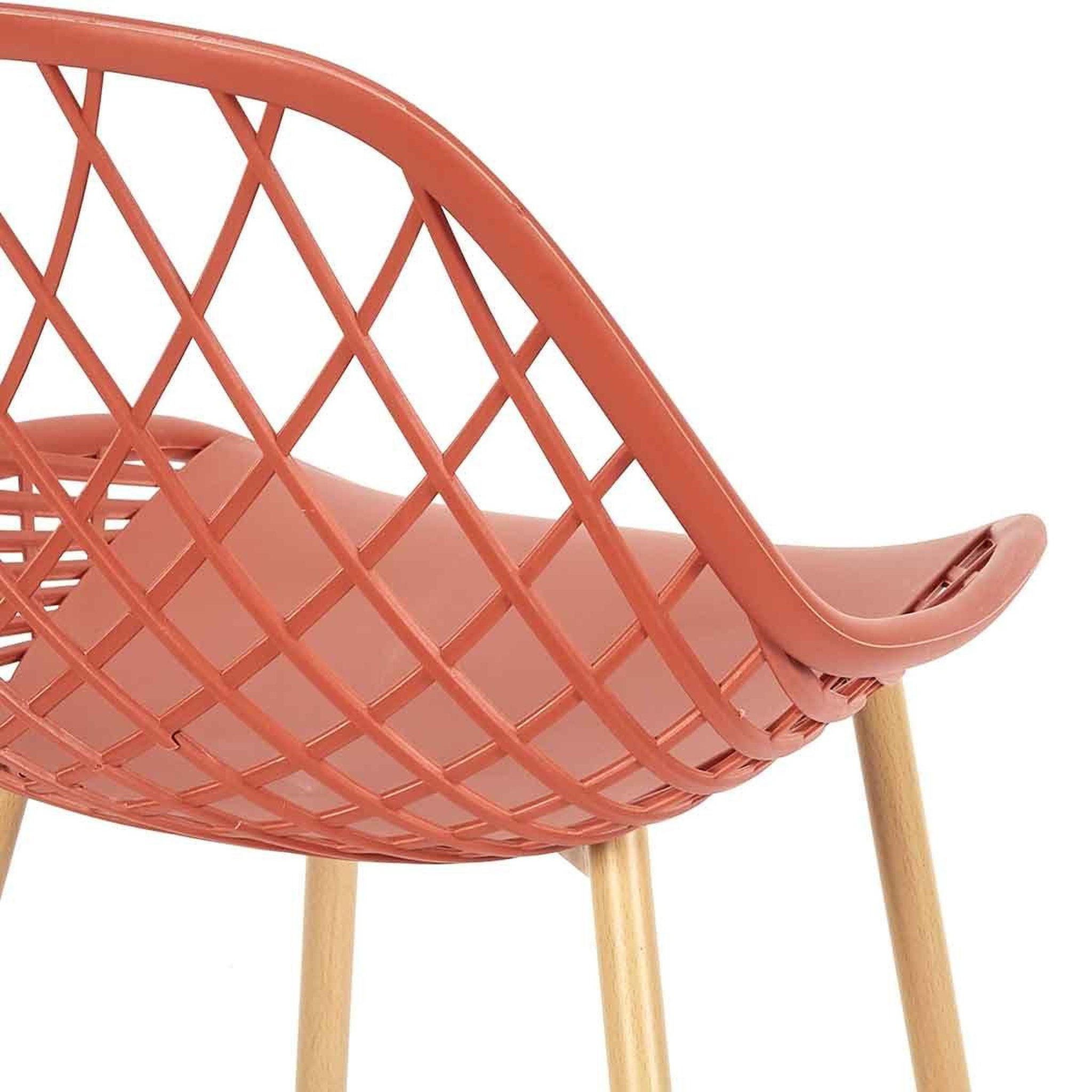 Voir la diapositive 6 : The Home Deco Factory Lot de 4 chaises design  malaga  80cm terracotta