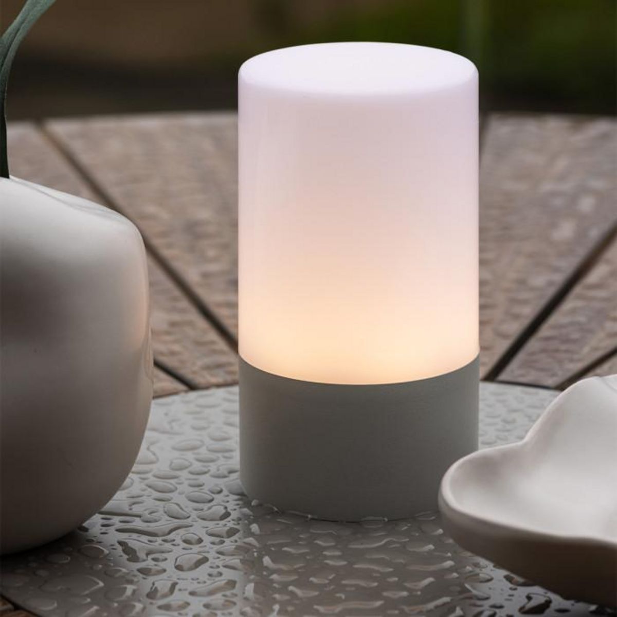 Paris Prix Lampe à Poser d'Extérieur LED  Tubu  18cm Gris