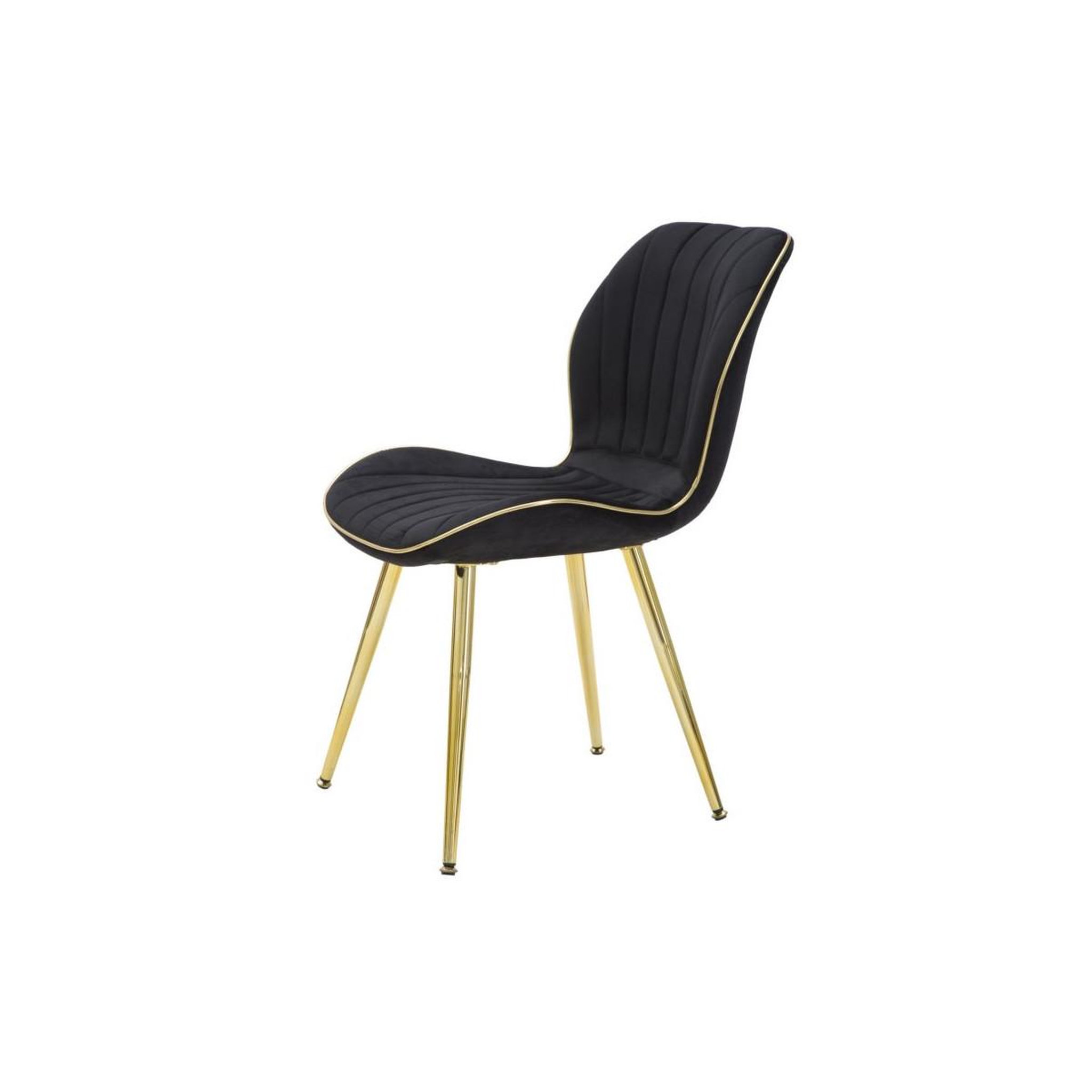 Voir la diapositive 4 : Paris Prix Lot de 2 chaises en tissu  paris  77cm noir & or