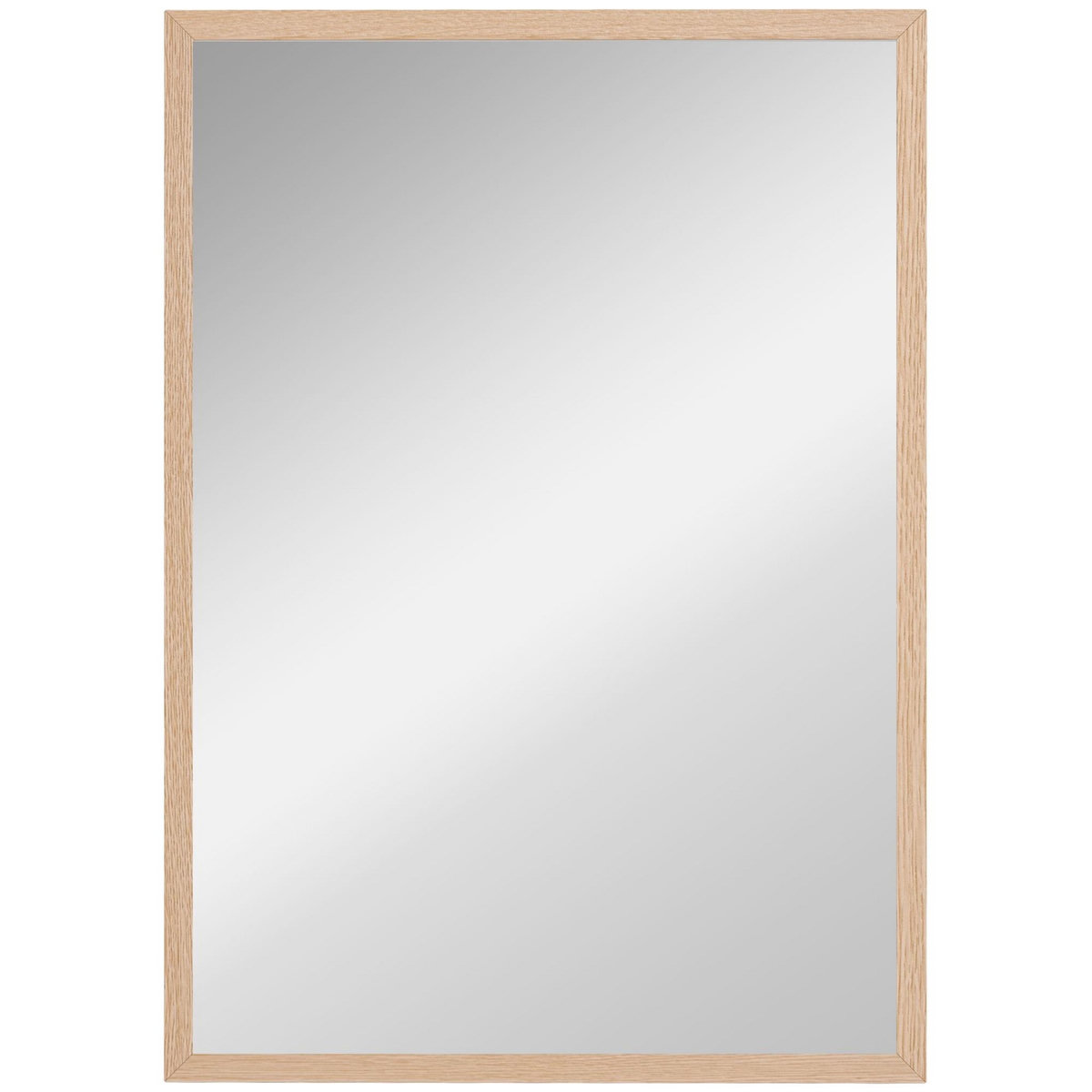 HOMCOM Miroir mural rectangulaire dim. 50L x 70H cm cadre MDF aspect bois clair