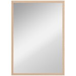 HOMCOM Miroir mural rectangulaire dim. 50L x 70H cm cadre MDF aspect bois clair