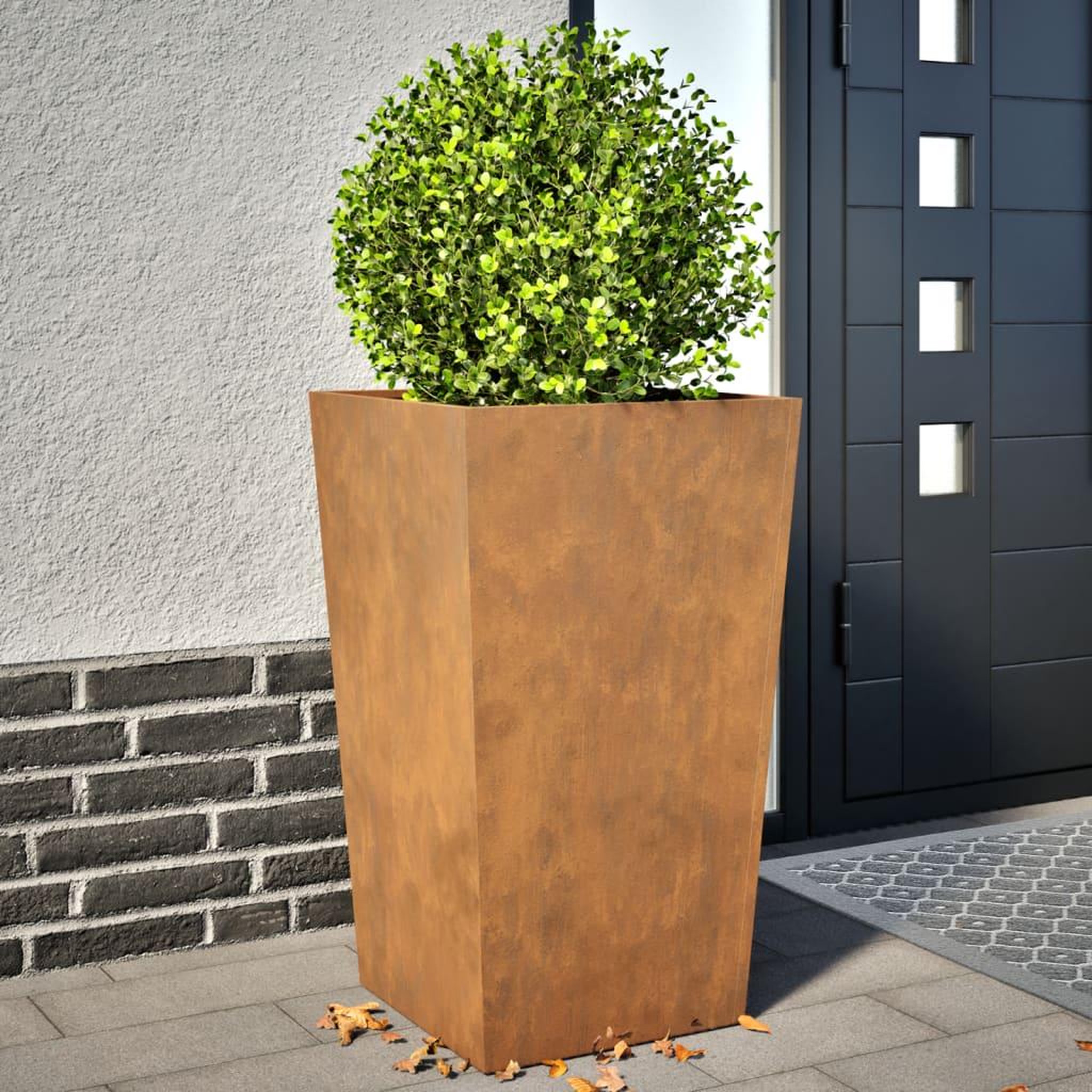 VIDAXL Jardinieres 2 pcs 45x45x75 cm acier resistant aux intemperies