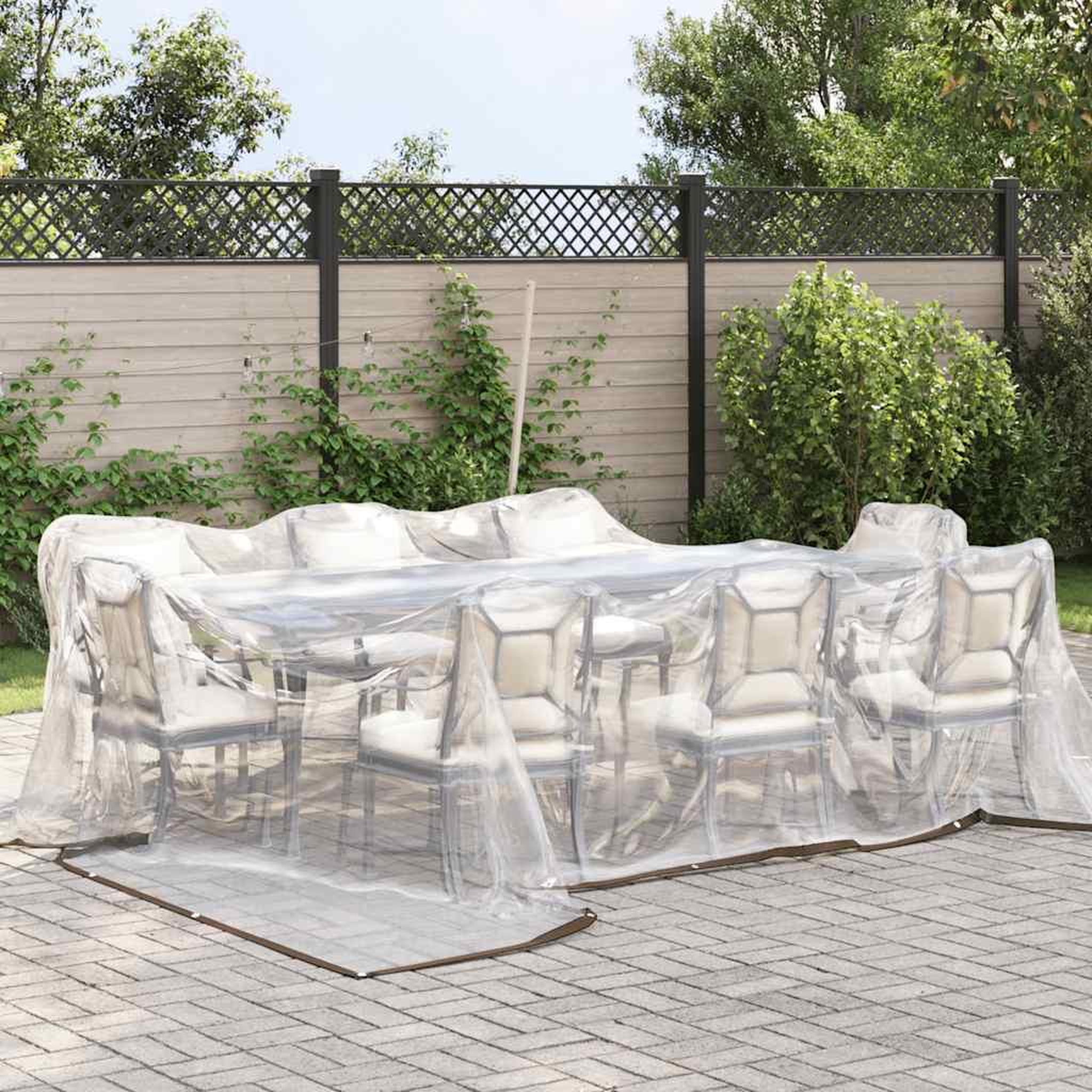 Voir la diapositive 2 : VIDAXL Bache transparente avec œillets 5x5 m polyethylene