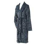 Paris Prix Peignoir Flanelle Imprimé  Léopard  Bleu