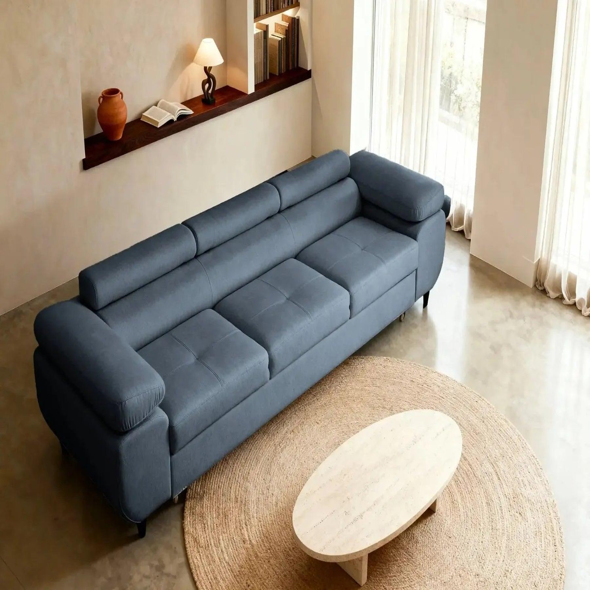 Voir la diapositive 6 : CASANOVA PARIS Charlie - canapé droit convertible tissu chiné