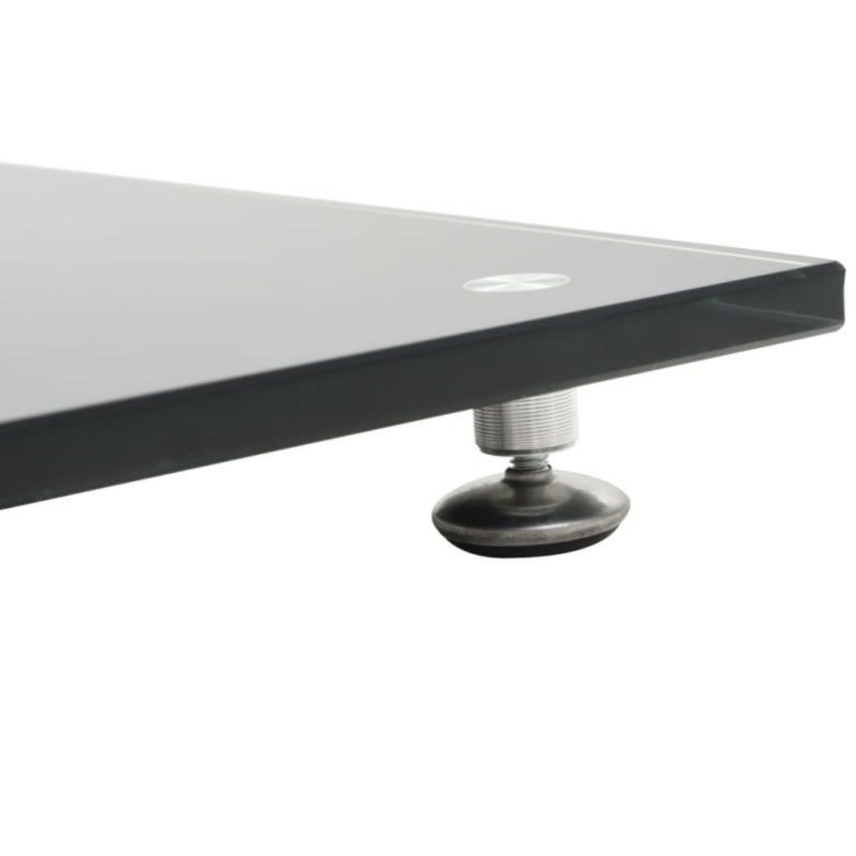 VIDAXL Support haut parleur 2pc Verre trempé Design 2 colonnes Noir