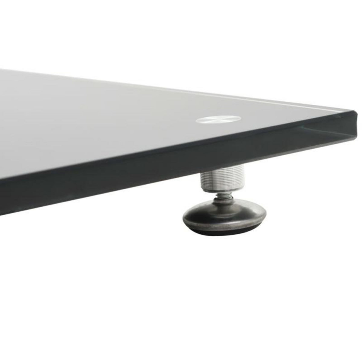 VIDAXL Support haut parleur 2pc Verre trempé Design 2 colonnes Noir