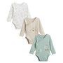 Voir la diapositive 1 : Petit Béguin Lot de 3 bodies bébé côtelés manches longues ouverture croisée Kenya