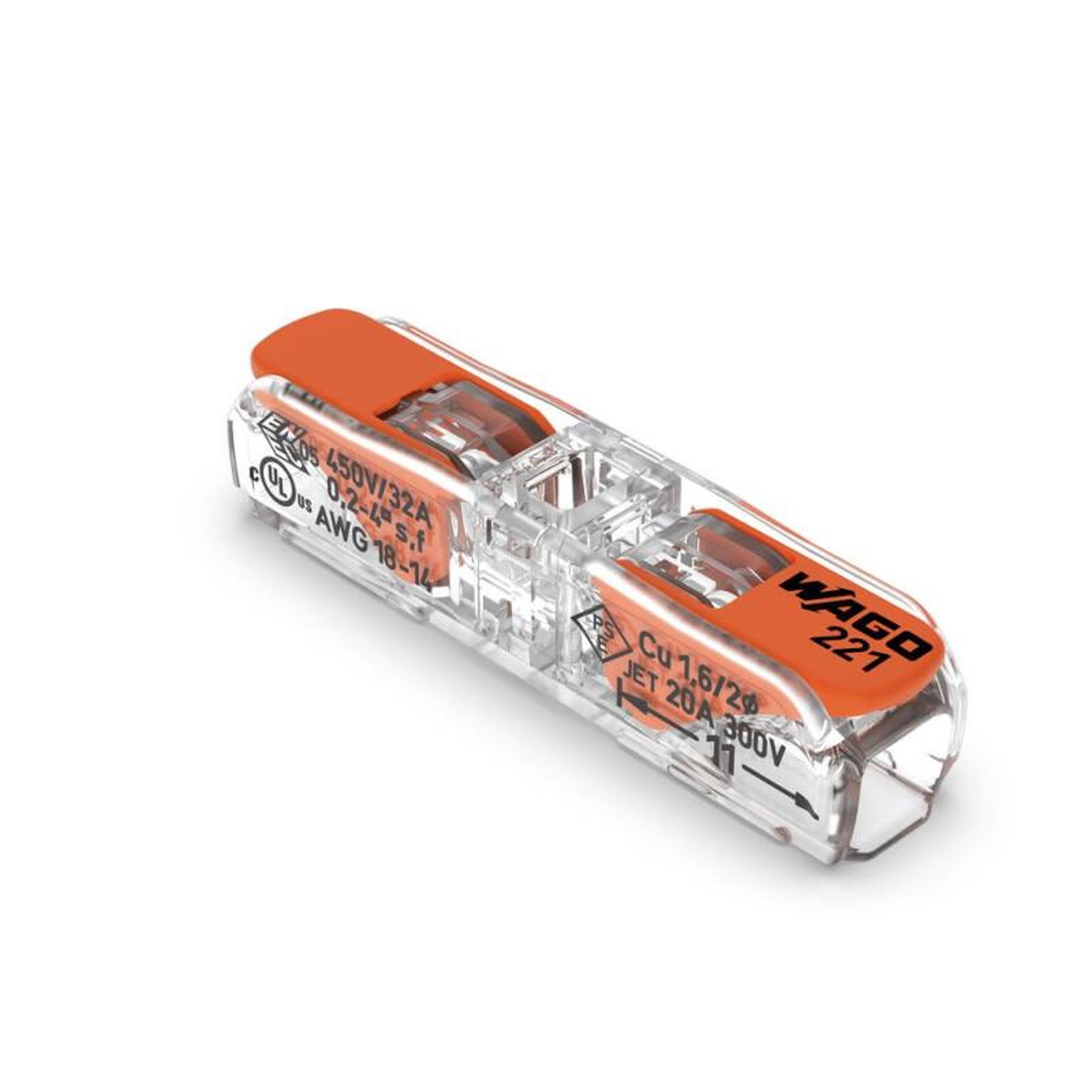 WAGO Boîte de 60 bornes à leviers Inline 4mm² 2 conducteurs WAGO 221 2411