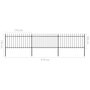 Voir la diapositive 6 : VIDAXL Cloture de jardin avec dessus en lance Acier 5,1 x 1 m Noir