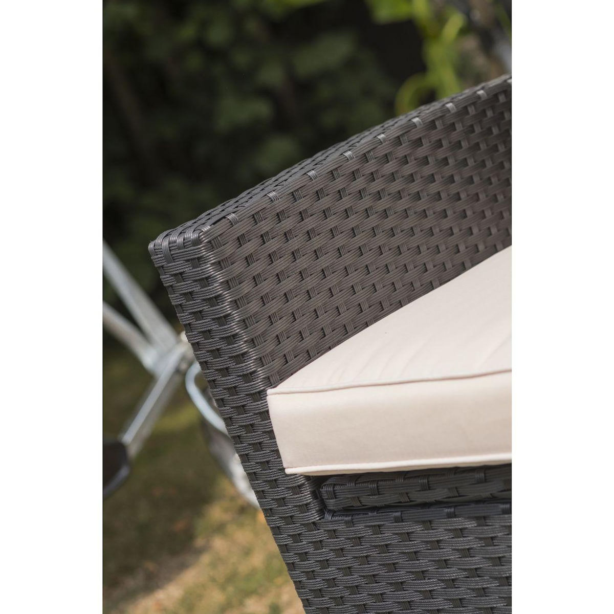 DCB GARDEN Salon bas de jardin - 5 places - Résine tressée - Noir - CONFORT FIDJI