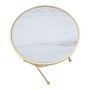 Voir la diapositive 4 : Paris Prix Table d'Appoint Effet Marbre  Glam  50cm Blanc & Or