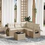 Voir la diapositive 1 : VIDAXL Salon de jardin avec coussins 6 pcs beige resine tressee