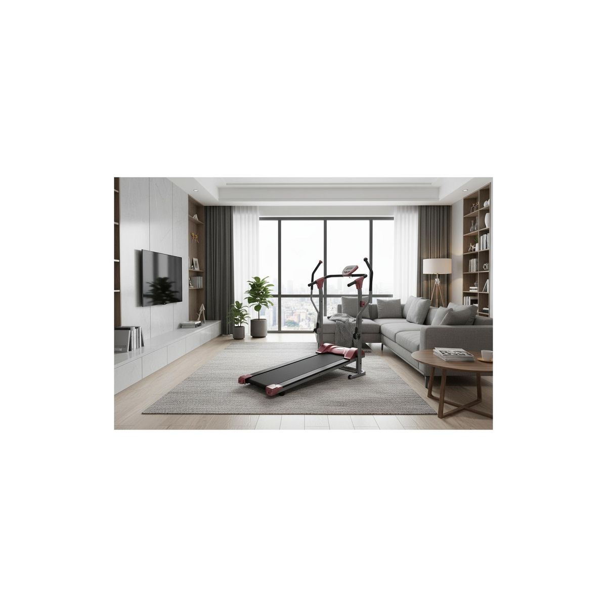 O'Fitness Tapis de course magnétique avec bras 2 en 1 - O'Fitness - Maison/Appartement - Compteur 5 fonctions