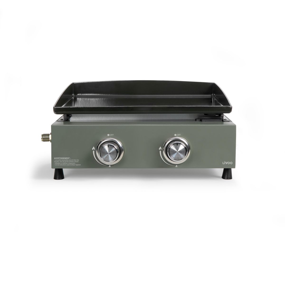 LIVOO Plancha gaz 5000w plaque acier émaillé 45.5x35.5cm - DOC323