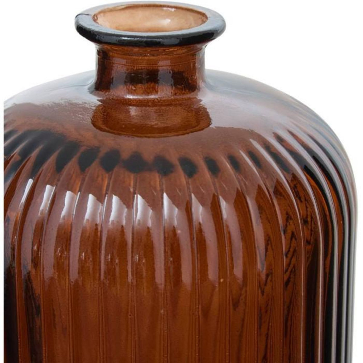 ATMOSPHERA Vase Design en Verre  Luz  23cm Ambre