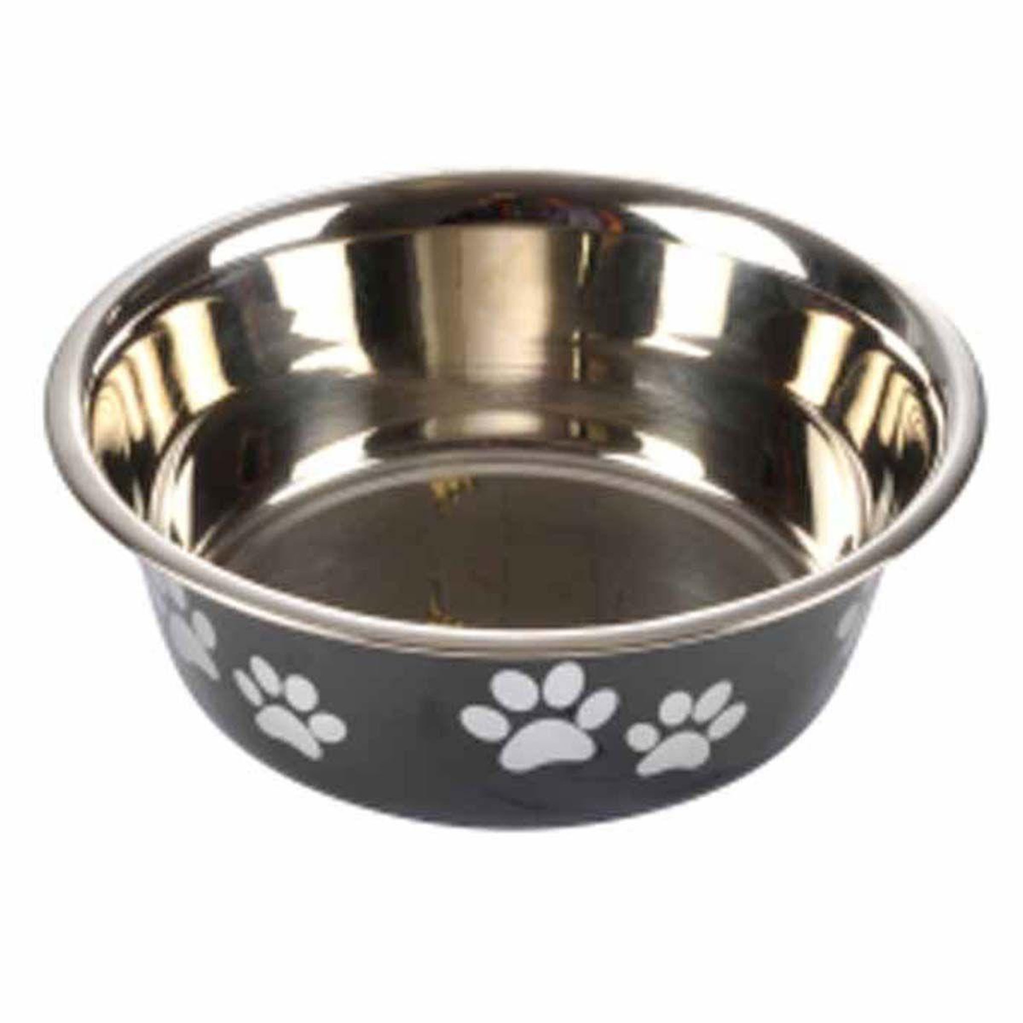 HOMEA Gamelle pour Chien & Chat  Motifs Pattes  17cm Noir