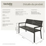 Voir la diapositive 6 : tectake Banc de jardin 2 places