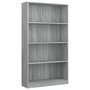 Voir la diapositive 2 : VIDAXL Bibliotheque 4 niveaux Sonoma gris 80x24x142 cm