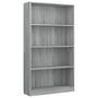 Voir la diapositive 2 : VIDAXL Bibliotheque 4 niveaux Sonoma gris 80x24x142 cm