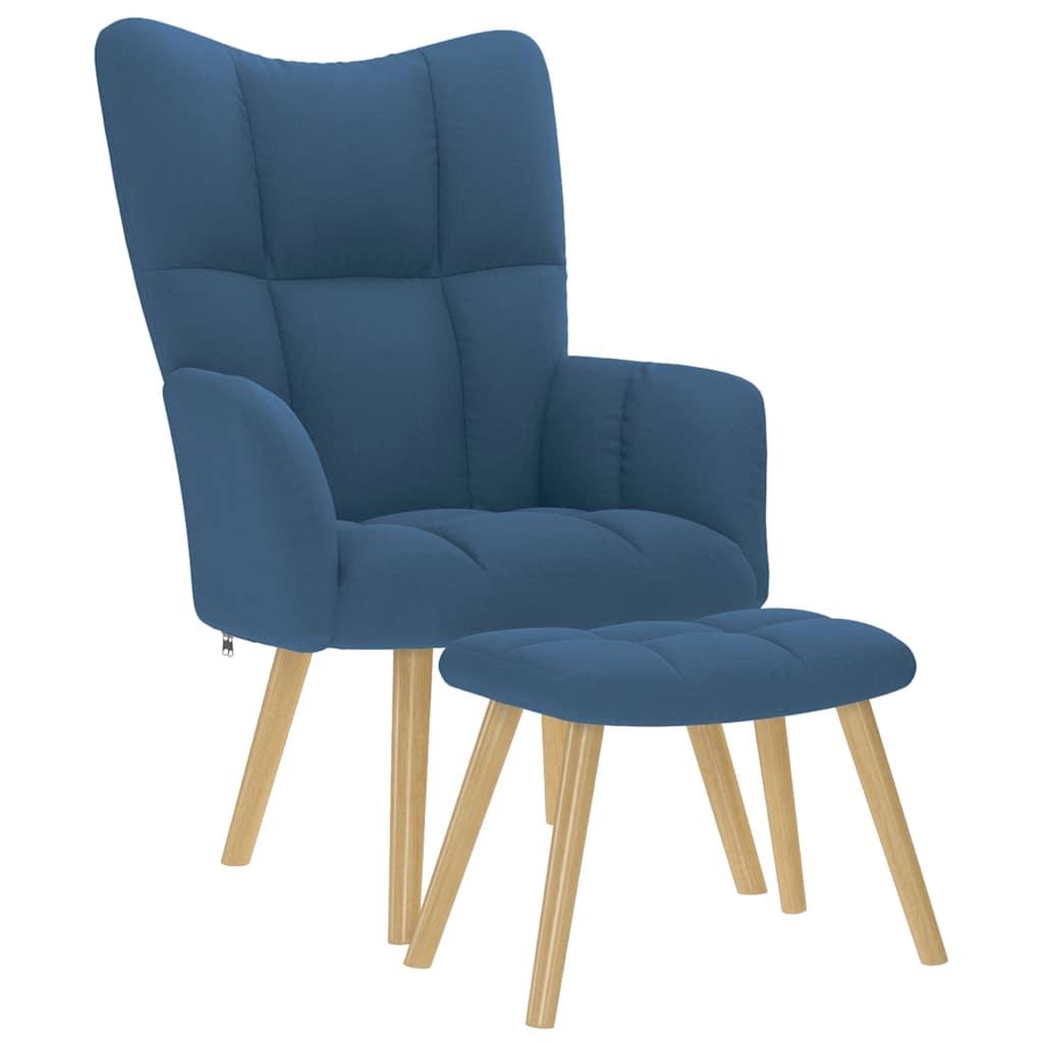 Voir la diapositive 2 : VIDAXL Chaise de relaxation avec repose-pied Bleu Tissu
