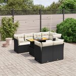 VIDAXL Salon de jardin 8 pcs avec coussins noir resine tressee
