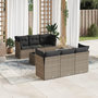 Voir la diapositive 1 : VIDAXL Salon de jardin avec coussins 7 pcs gris resine tressee