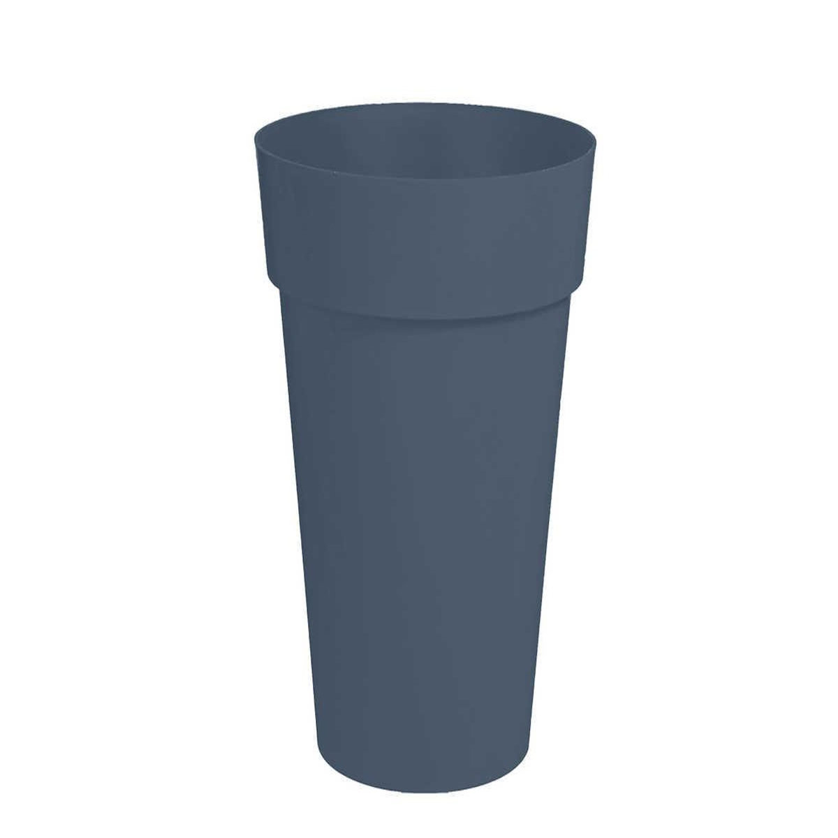 Eda Pot de fleur rond Toscane Ø 46 x H.65 cm - Bleu jean - Eda