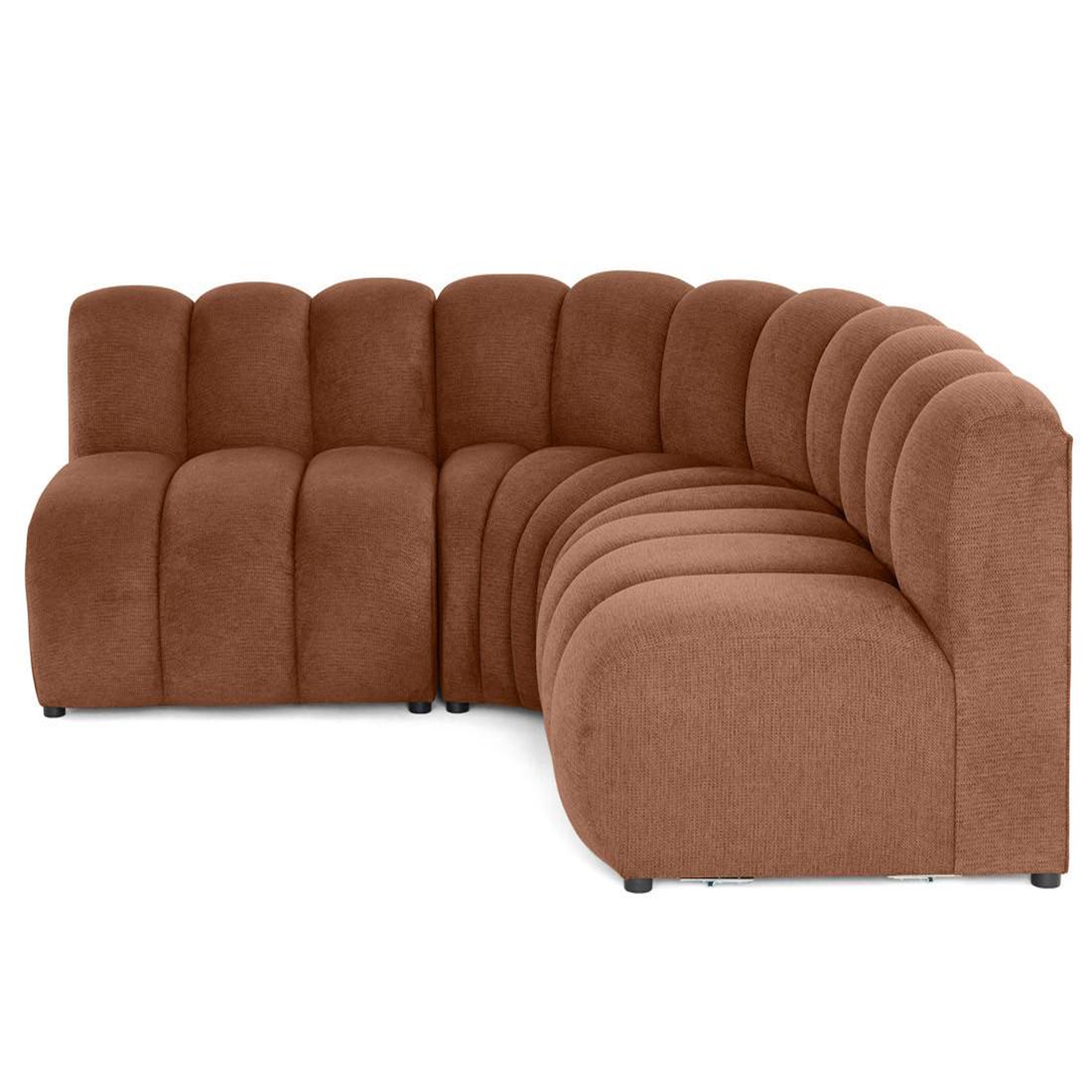 Voir la diapositive 1 : BEST MOBILIER Debbie - canapé modulable d'angle réversible 4 places en tissu texturé