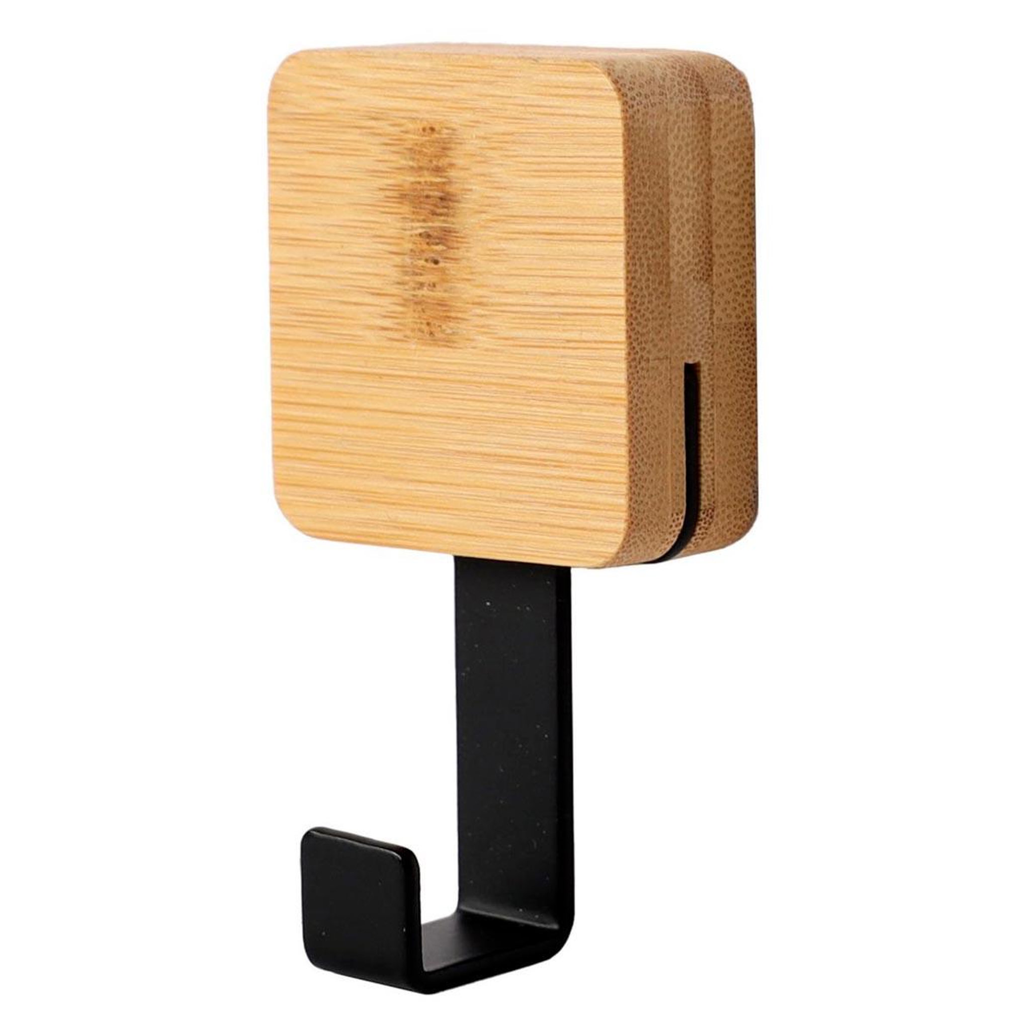 Douceur d'Intérieur Patère adhésive 1 crochet  fixeo  9cm naturel & noir
