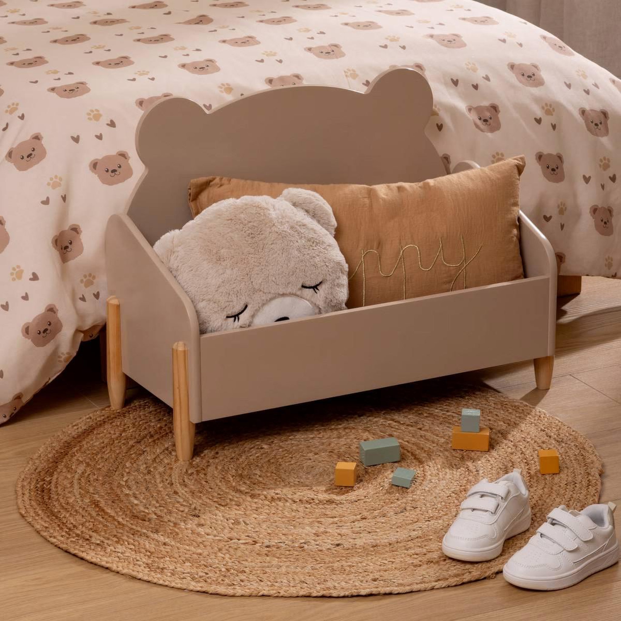 Voir la diapositive 3 : Atmosphera Kids Coffre enfant  douceur  61cm beige