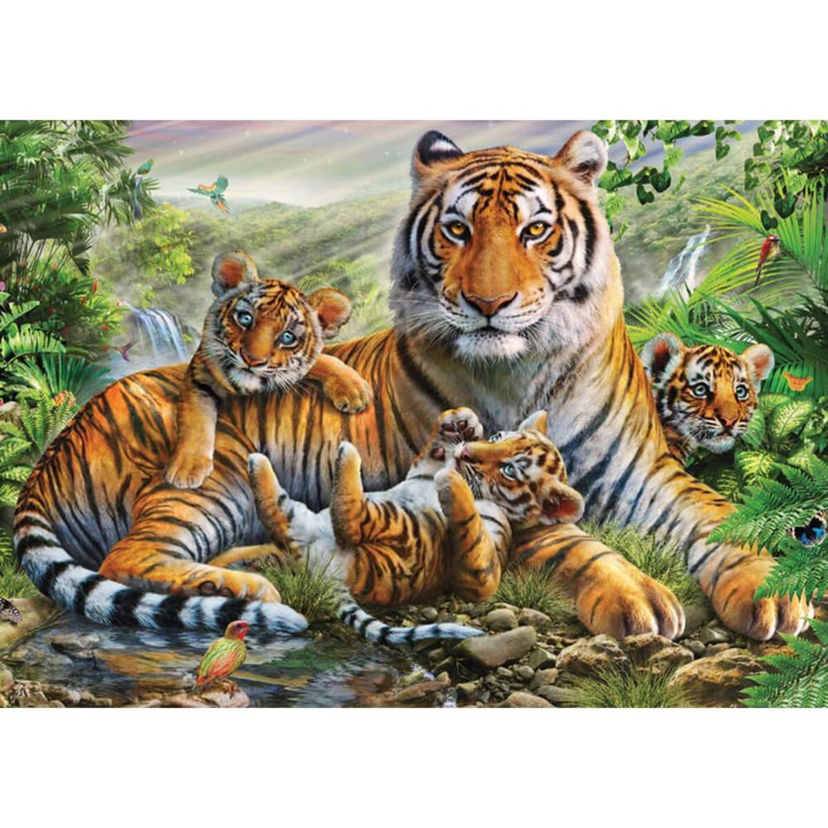 Schmidt Puzzle 1000 pièces : Tigre et ses petits