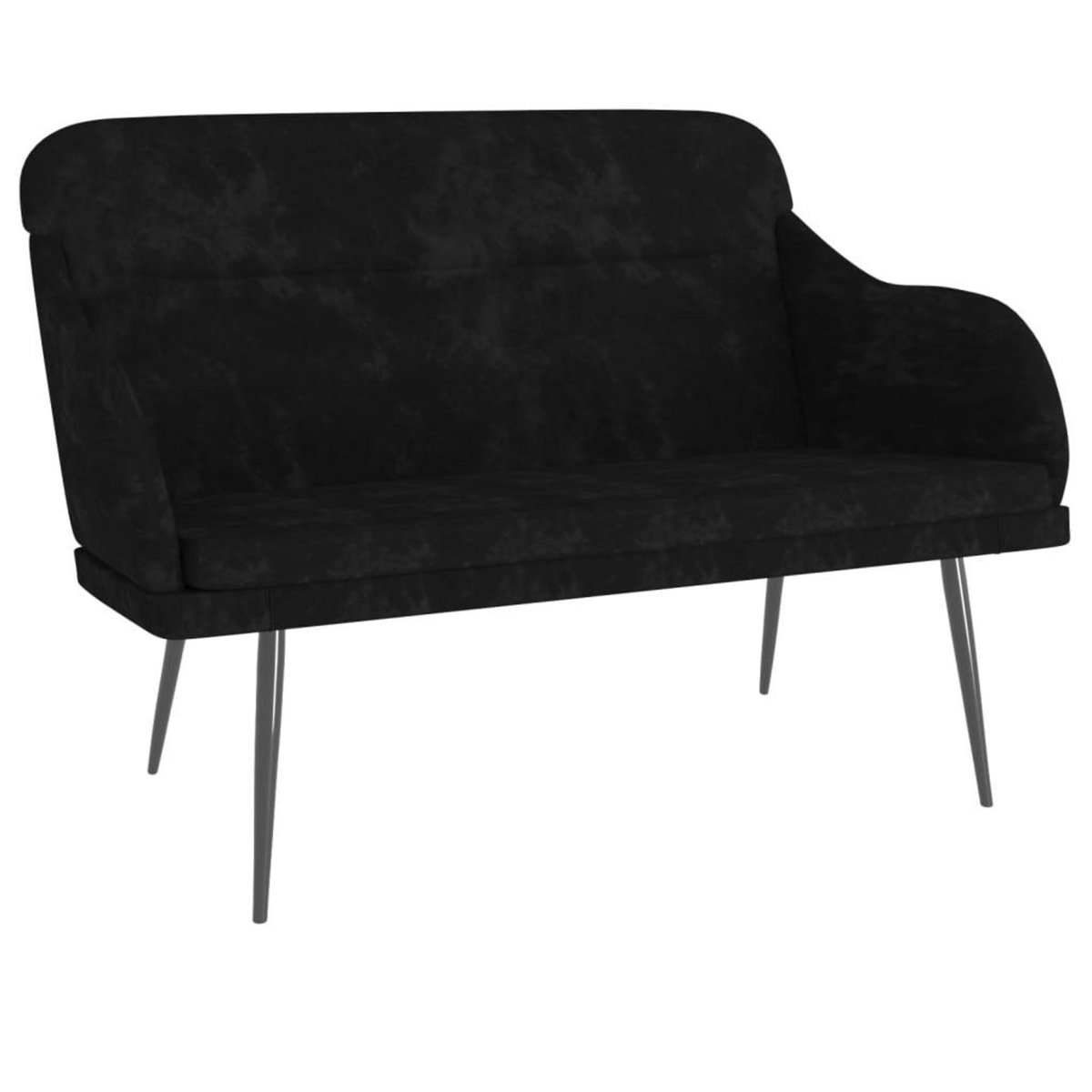 VIDAXL Banc Noir 110x76x80 cm Velours