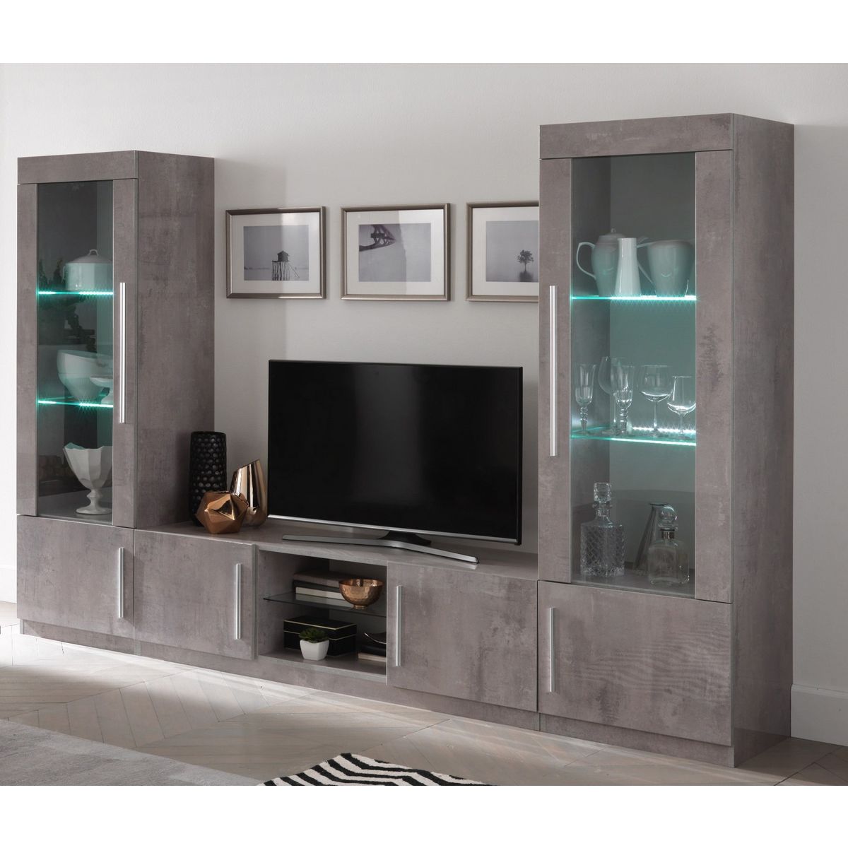 Meuble TV 2 portes 1 niche L156 cm TORINO