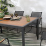 Voir la diapositive 4 : CONCEPT USINE Salon de jardin 6 places anthracite et bois FOGGIA