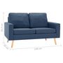 Voir la diapositive 6 : VIDAXL Canape a 2 places Bleu Tissu