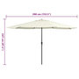 Voir la diapositive 6 : VIDAXL Parasol de jardin avec mat en metal 390 cm blanc sable