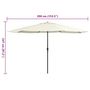 Voir la diapositive 6 : VIDAXL Parasol de jardin avec mat en metal 390 cm blanc sable