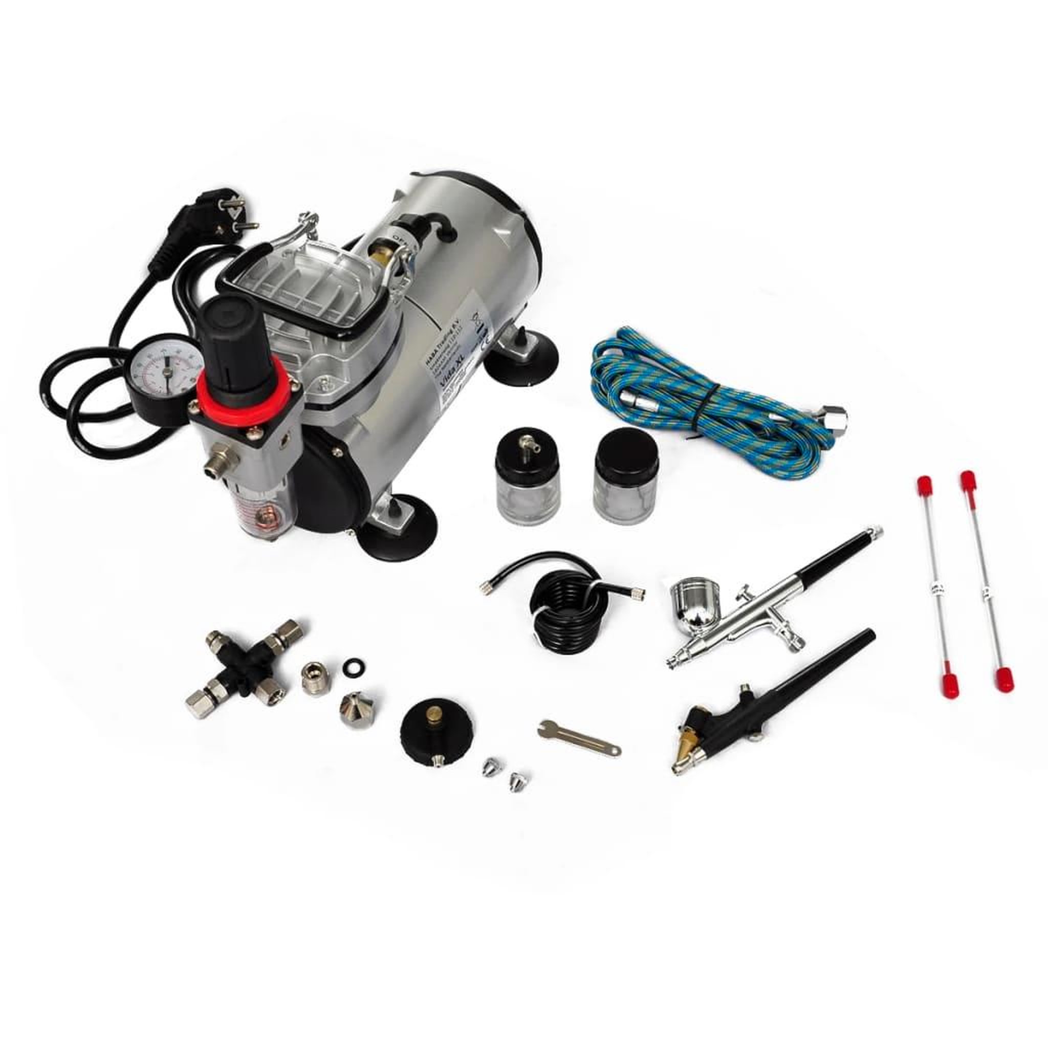 Voir la diapositive 2 : VIDAXL Kit de compresseur d'aerographe avec 2 pistolets