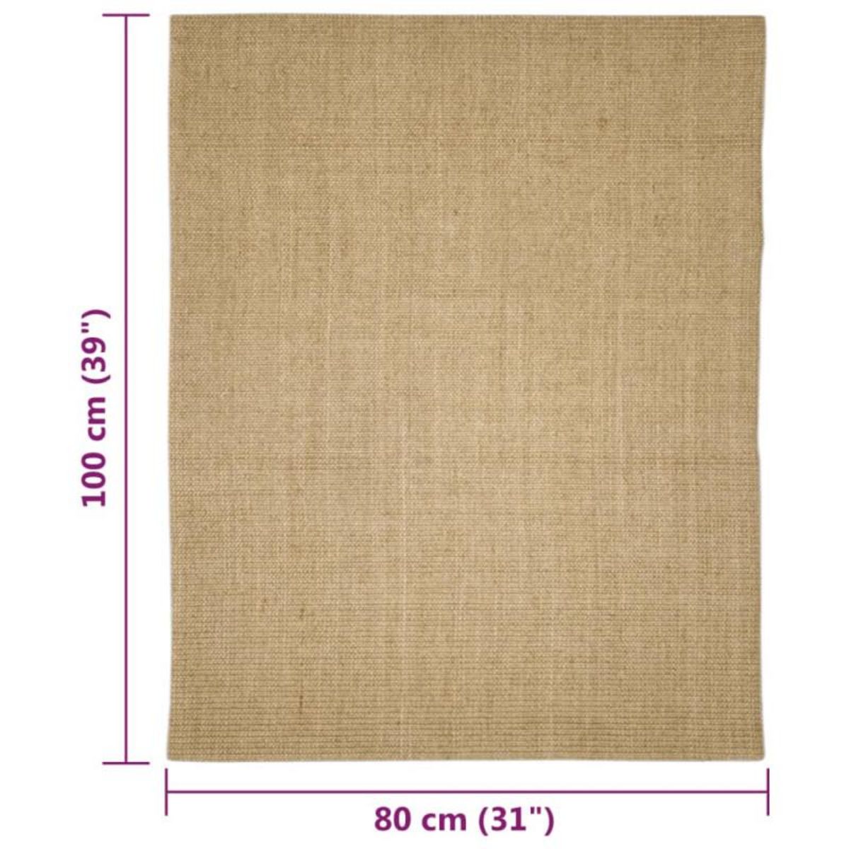 VIDAXL Tapis en sisal pour griffoir 80x100 cm