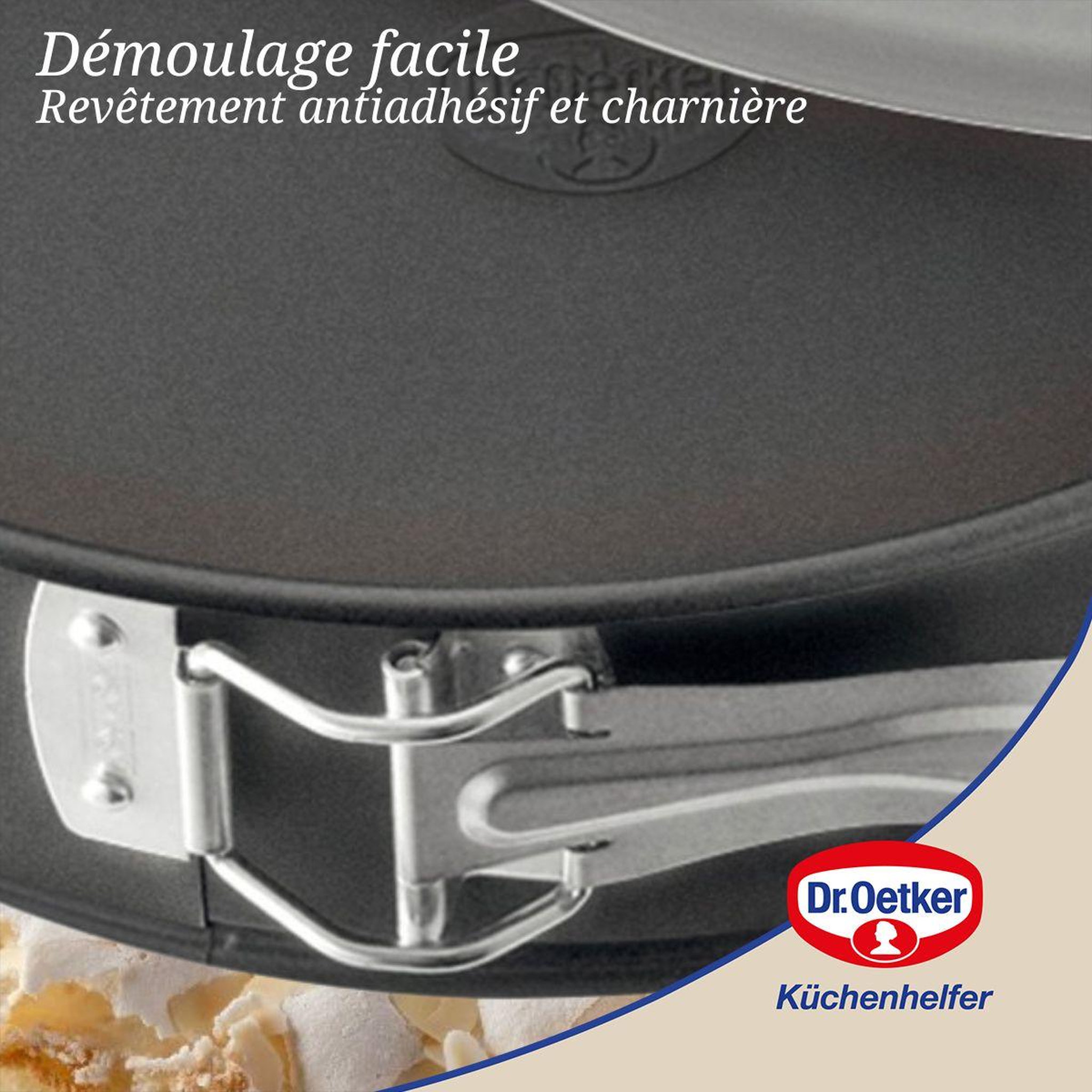 Voir la diapositive 6 : DR.OETKER Ensemble de 2 moules à manqué à charnière 26 cm avec couvercle de transport dr. Oetker bake and go