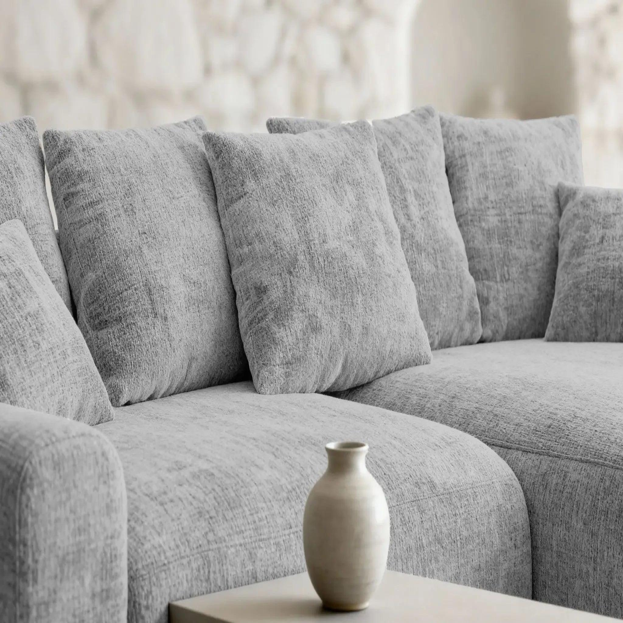 Voir la diapositive 5 : CASANOVA PARIS Oli - canapé d'angle convertible tissu chenille 4 places