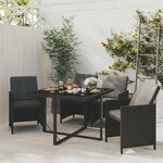VIDAXL Ensemble a dîner de jardin avec coussins 5 pcs poly rotin noir
